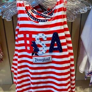 Disneyland Kids' Red & White USA Stripe Tank Top